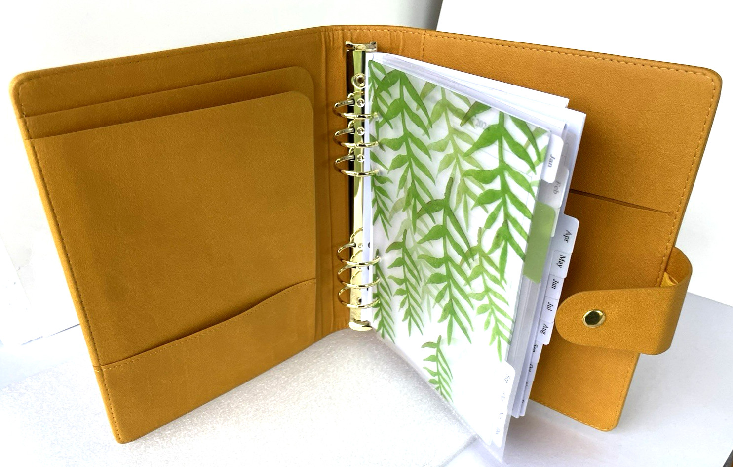 Erin Condren ~ Yellow Faux Leather Planner Binder 6-Ring – 1.25″ ~Snap ~ Perfect
