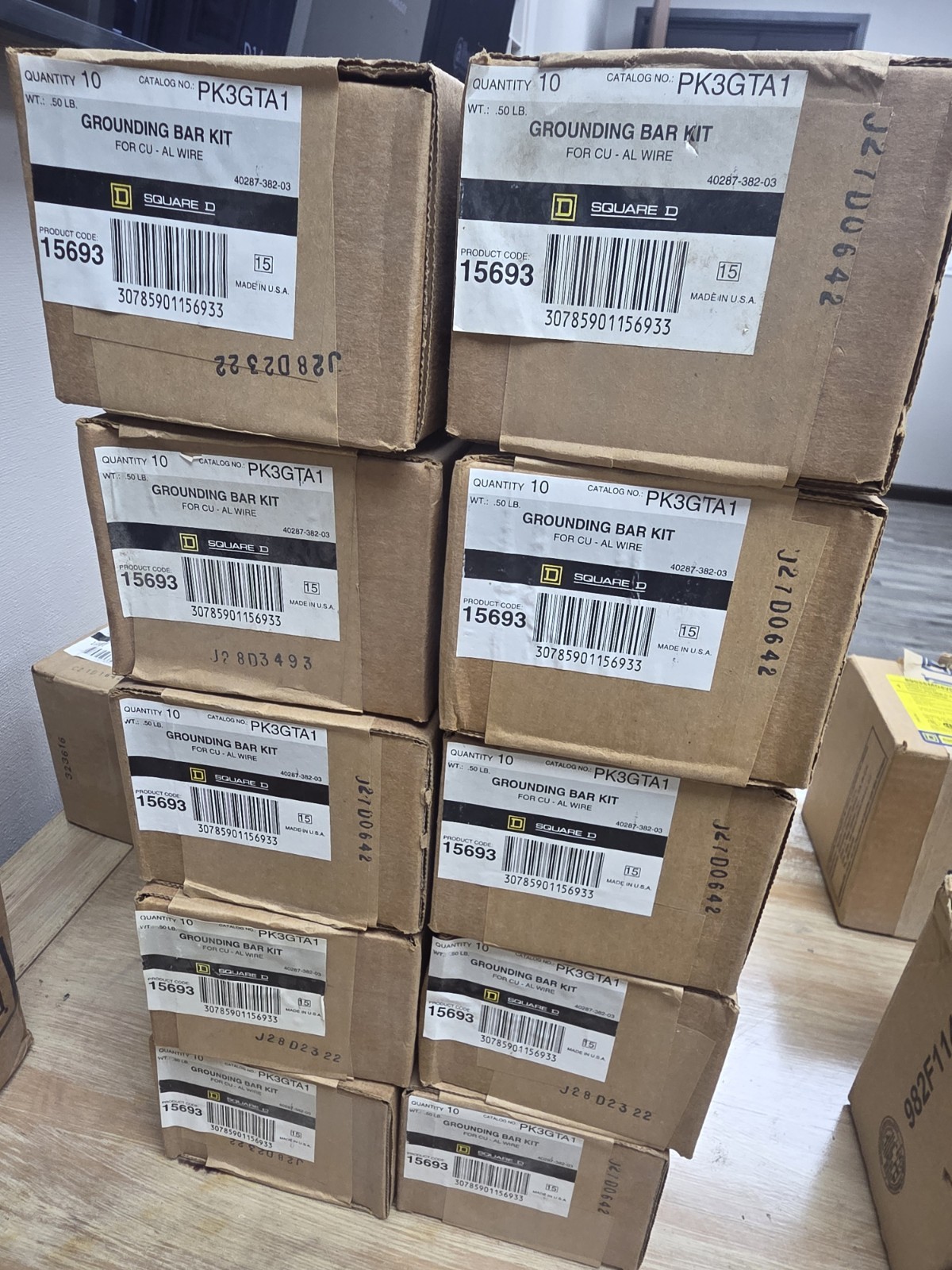 PK3GTA1 SQUARE D 1 BOX OF 10 NEW GROUND BARS FOR 1 PRICE (19 BOXES AVAILABLE)…