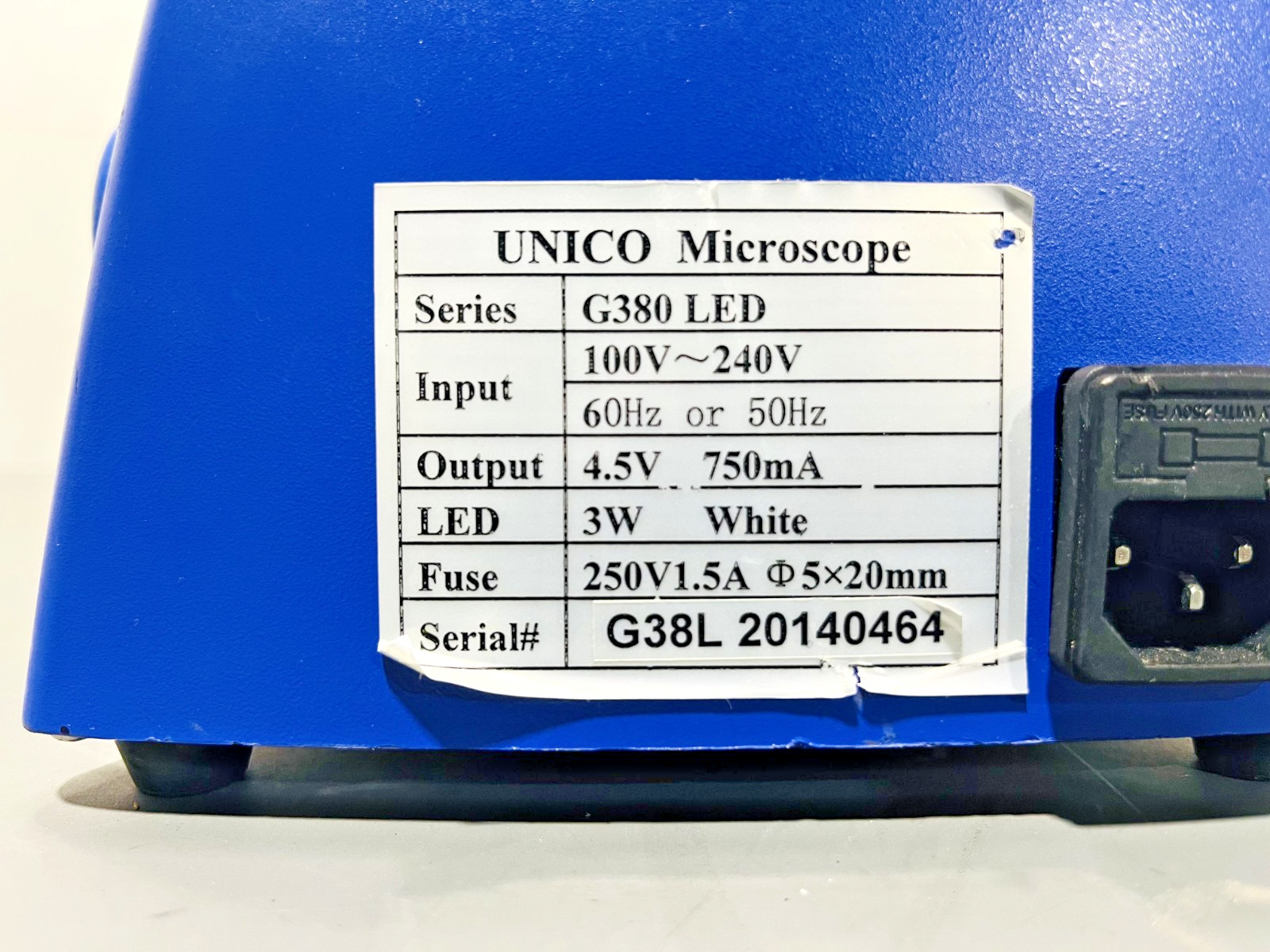 UNICO G380 LED Binocular Lab Microscope 100v-240v 50/60Hz Tested