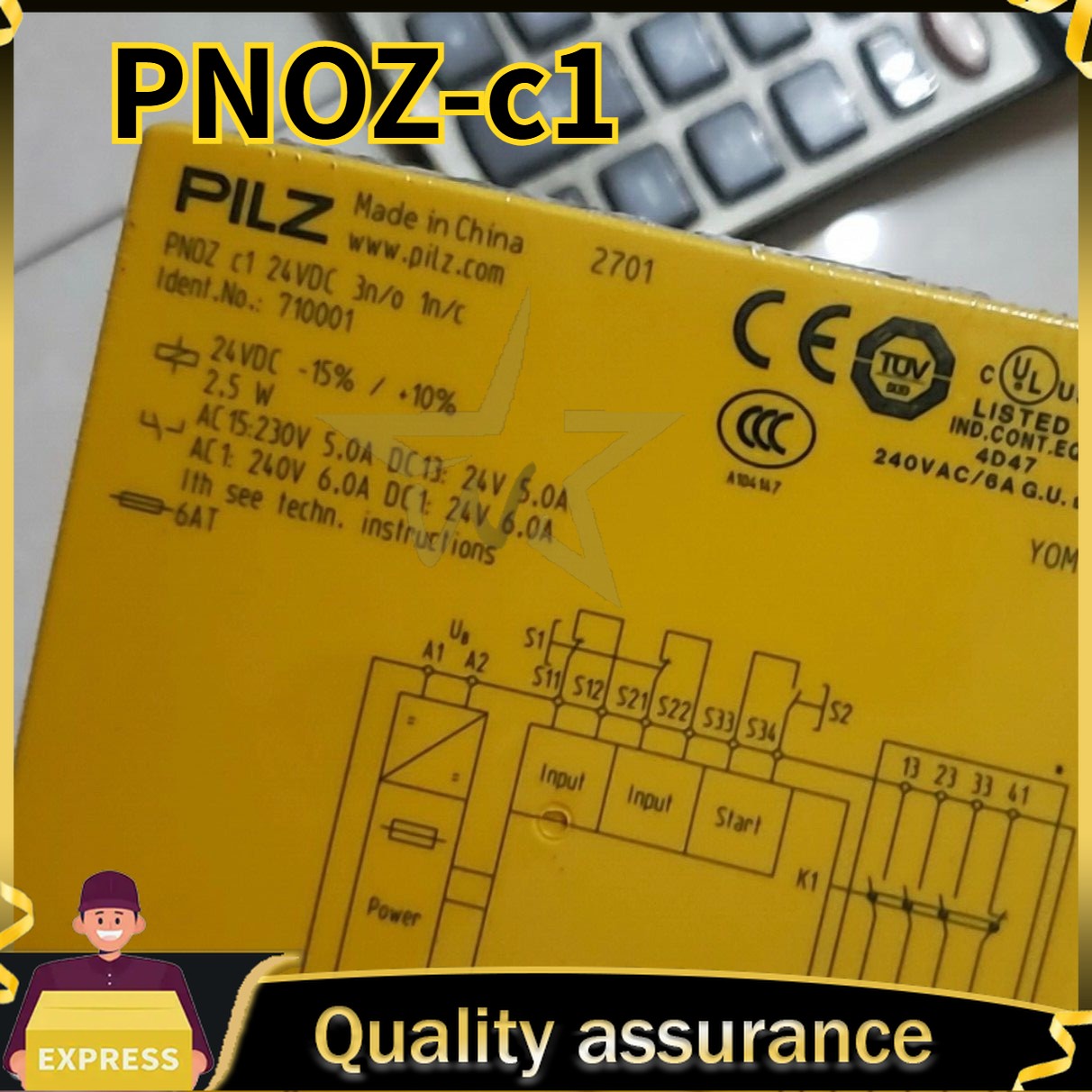 1pcs Brand New PILZ 710001 PNOZ C1 24VDC 3n/o 1n/c Safety Relay Fast Delivery
