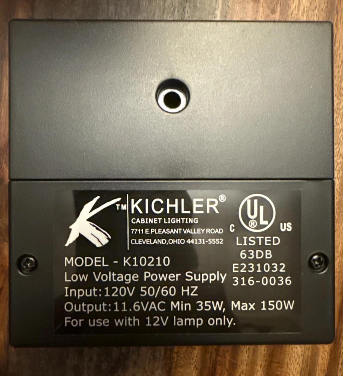 Kichler 10210 BK Black Cabinet Lighting Transformer Model K10210