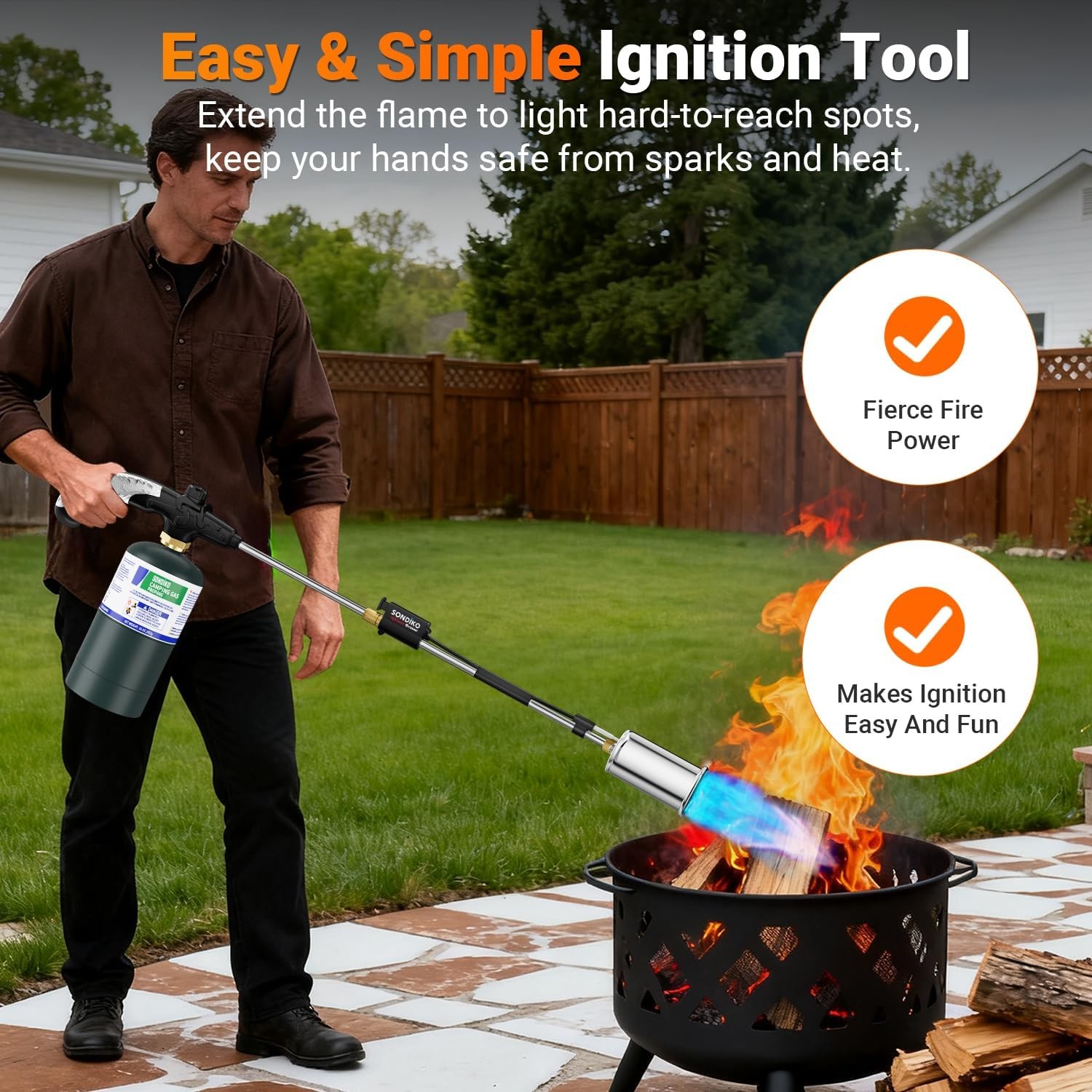 Propane Torch Weed Burner Weed Torch Flamethrower Heavy Duty Blow Torch Control