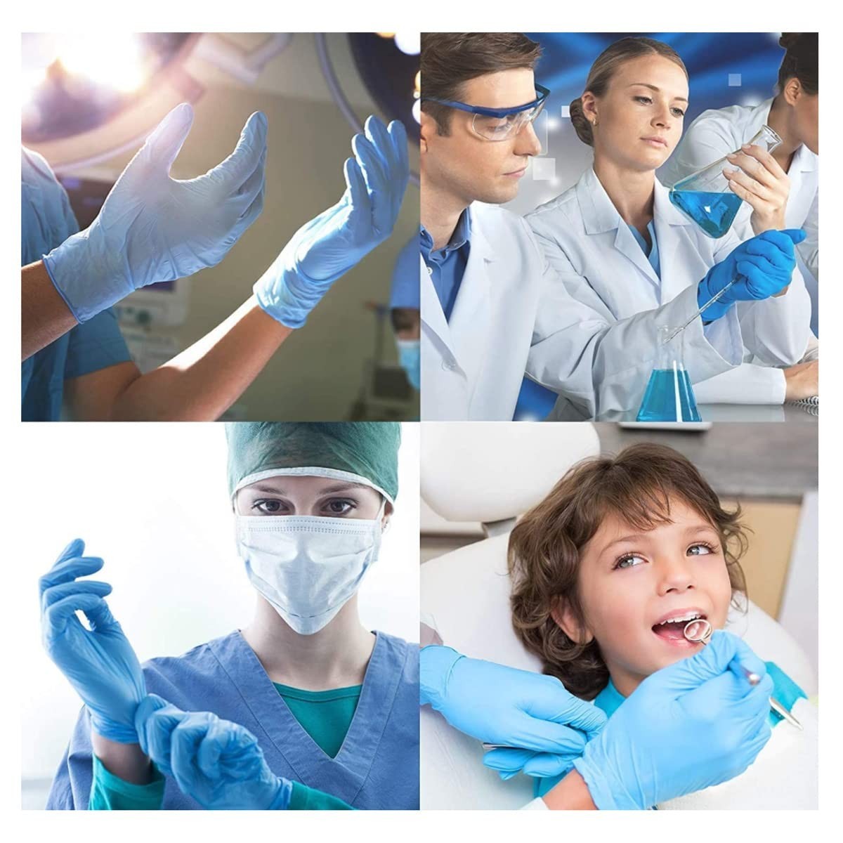 Basic Medical Synmax Vinyl Exam Gloves Latex-Free & Powder-Free Large
