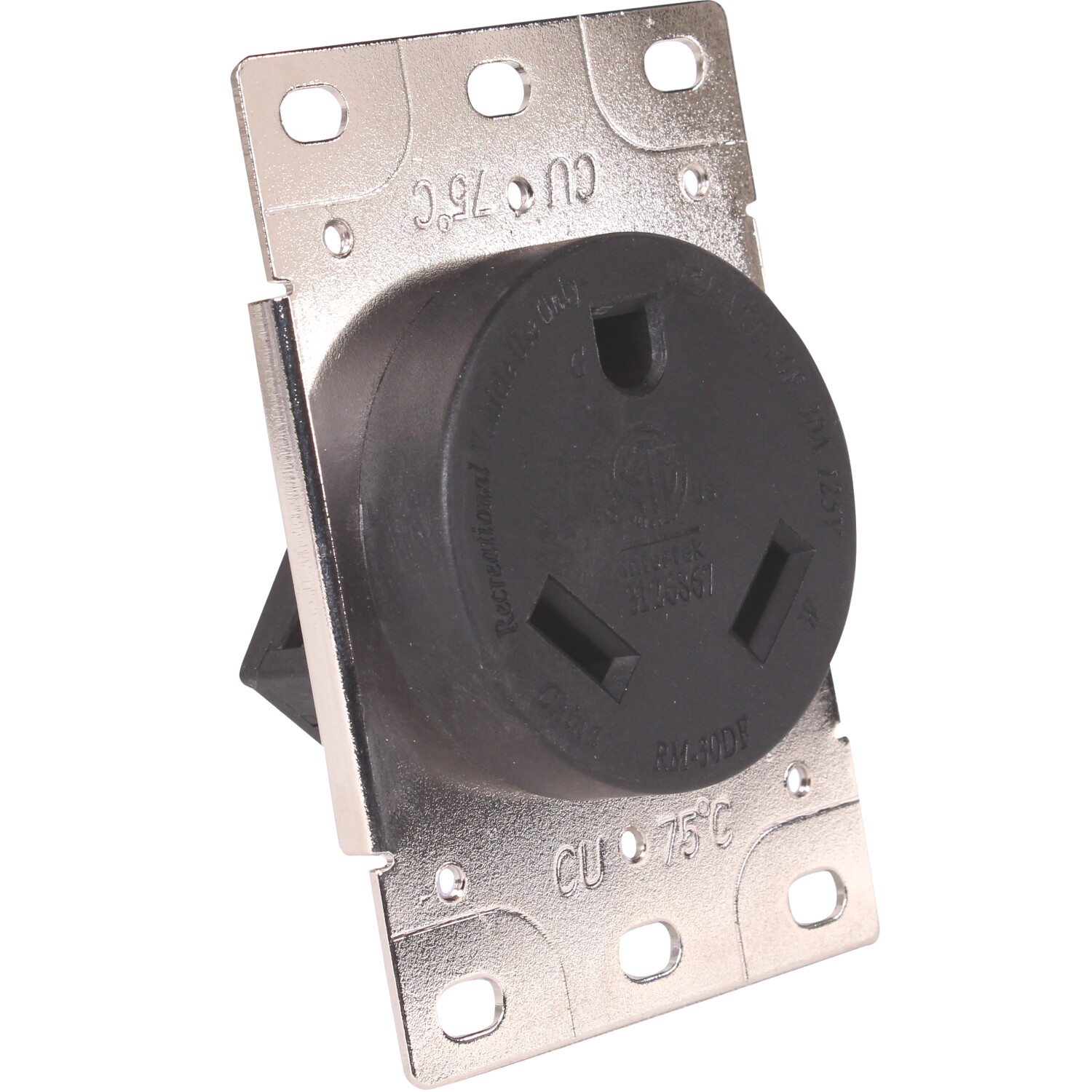 TT30R 125V Volt RV Trailer Camper 30 Amp Power Receptacle Mounting Plate Outlet