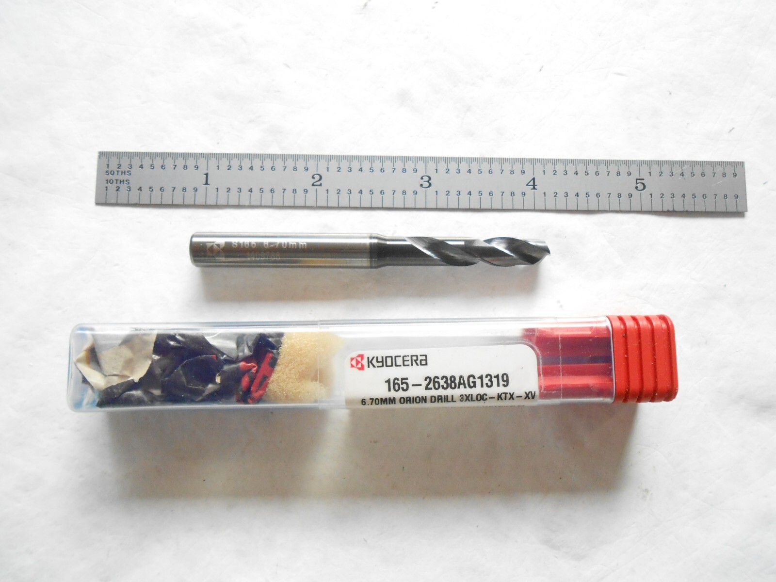 NEW KYOCERA USA HP. SOLID CARBIDE DRILL 6.70MM CUT DIA. X 1-15/16″ FL X 80MM OAL