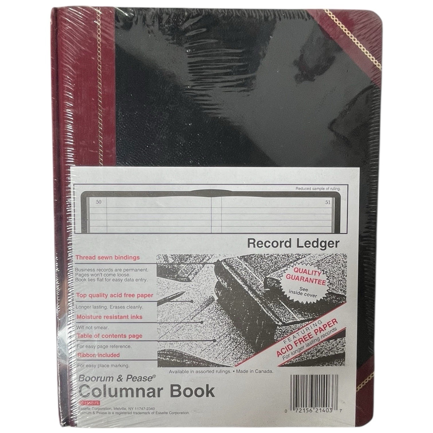 Boorum & Pease Ledger Columnar Book Record Ruling 21-300-R Best Quality Sealed