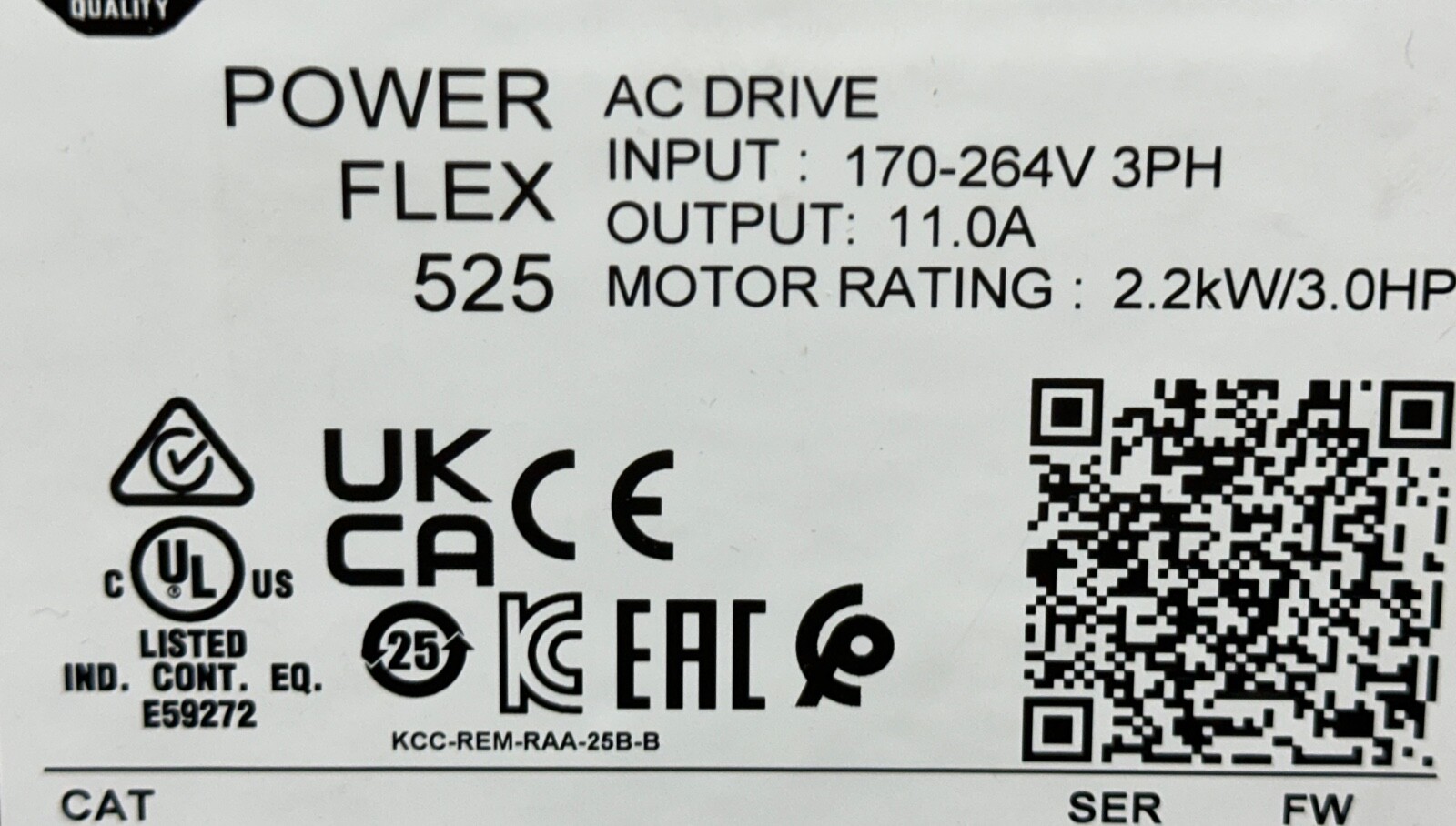 2025 Surplus Sealed Allen Bradley 25B-B011N104 PowerFlex 525 AC Drive 3 HP 240V
