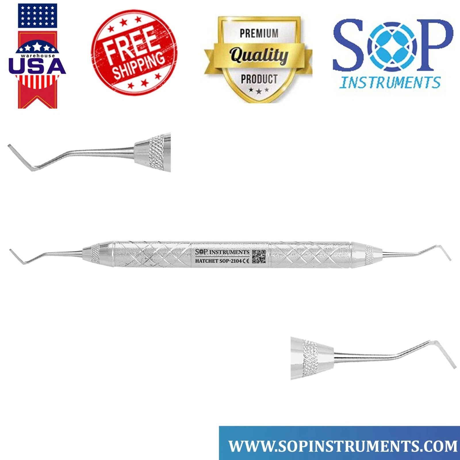 Dental Serrated Bone Packer / Plugger Serrated Tips BLUE by SOP Instruments