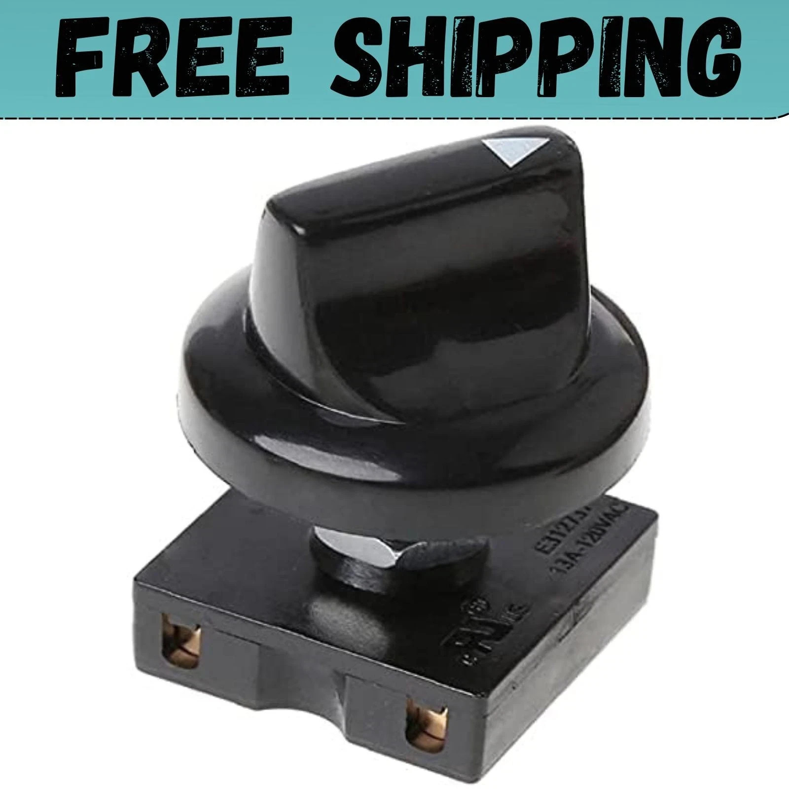 Black Fan Rotary Switch 4 Position 3 Speed Selector Switch Governor with Button&