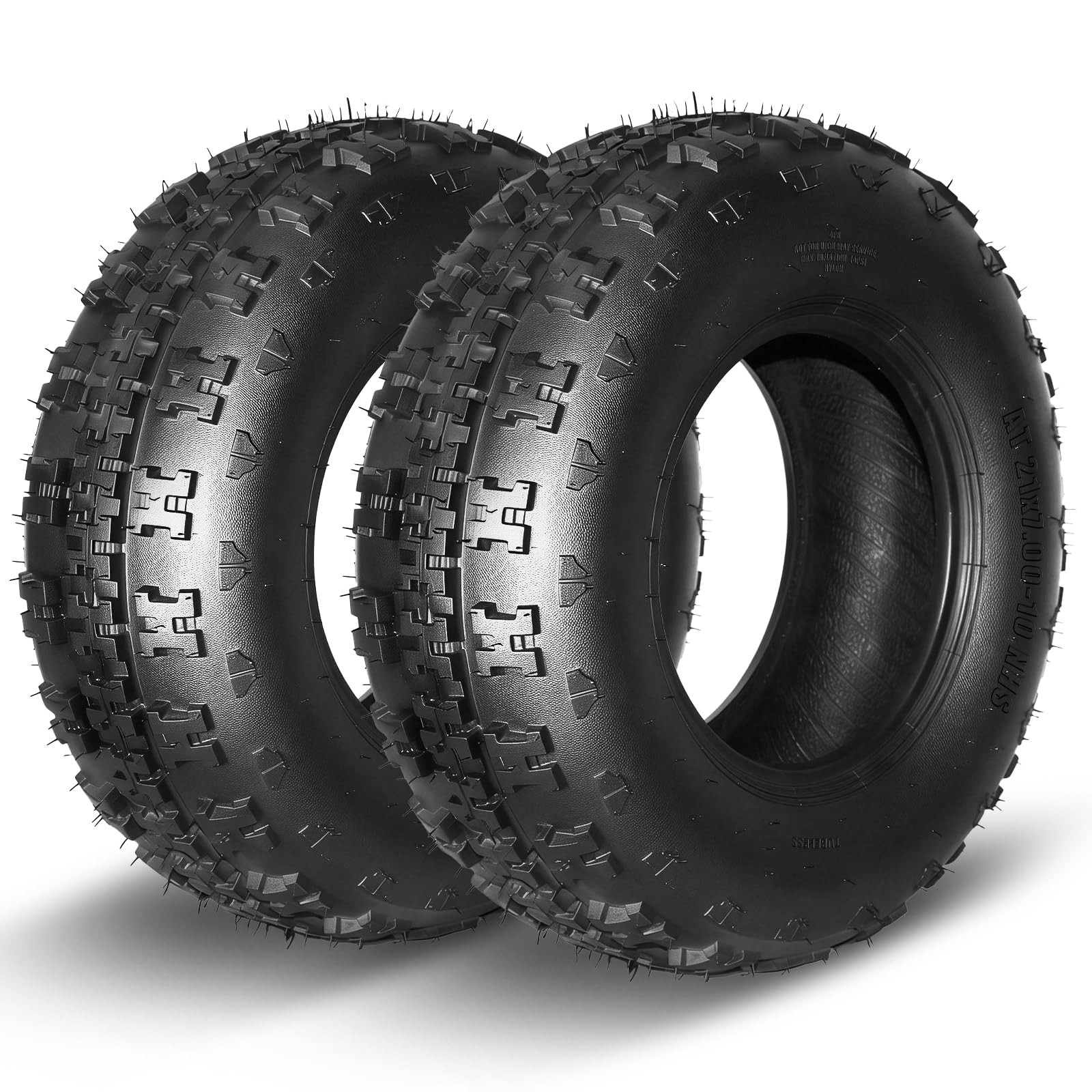 21×7-10 ATV UTV Tires All-Terrain 6PR Tubeless Non-Directional Set of 2