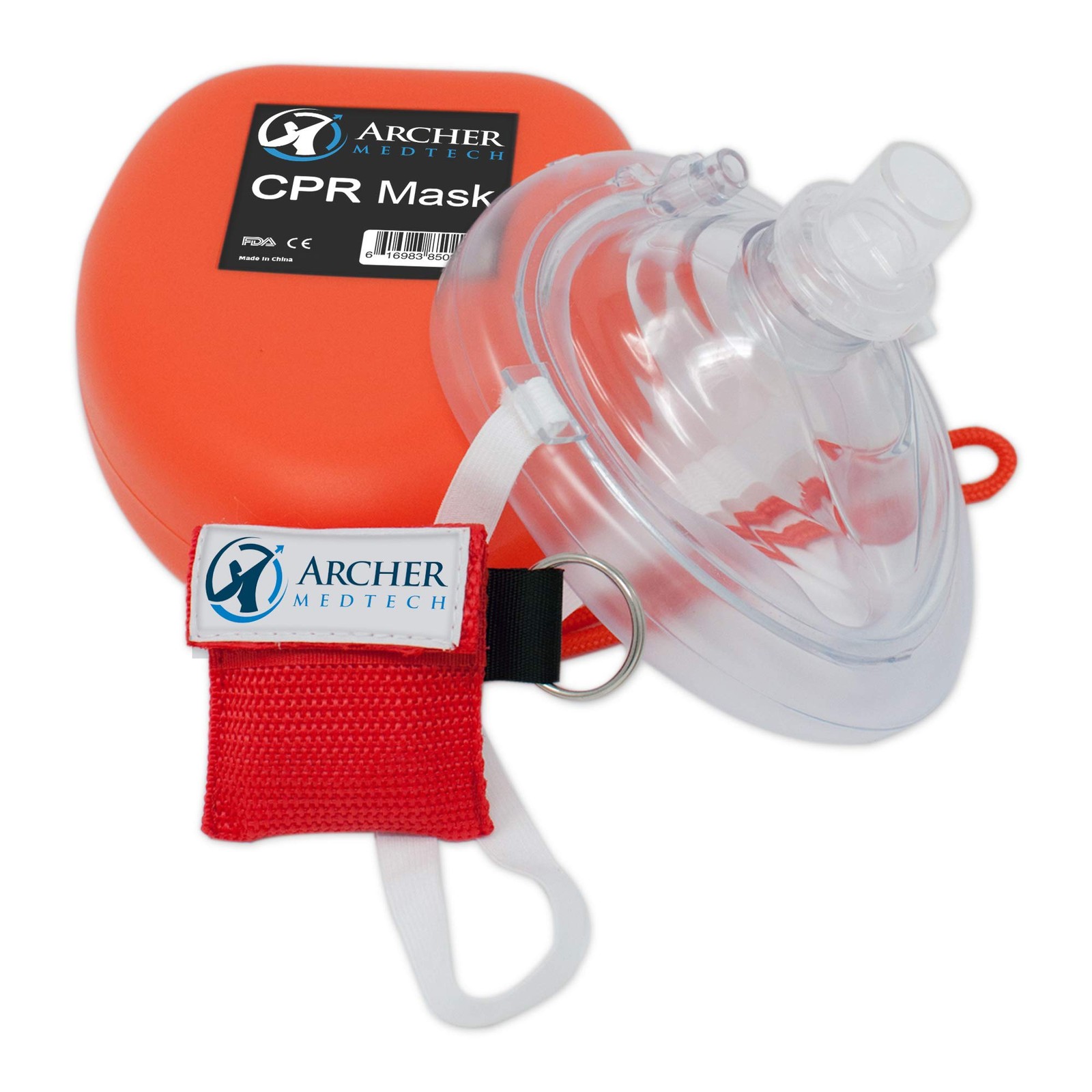Archer MedTech CPR Mask with One-Way Valve,, First Aid Rescue Mask