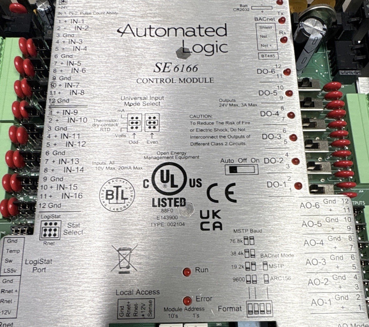 Automated Logic SE6166 BACnet Control Module 24VAC Corded Electric