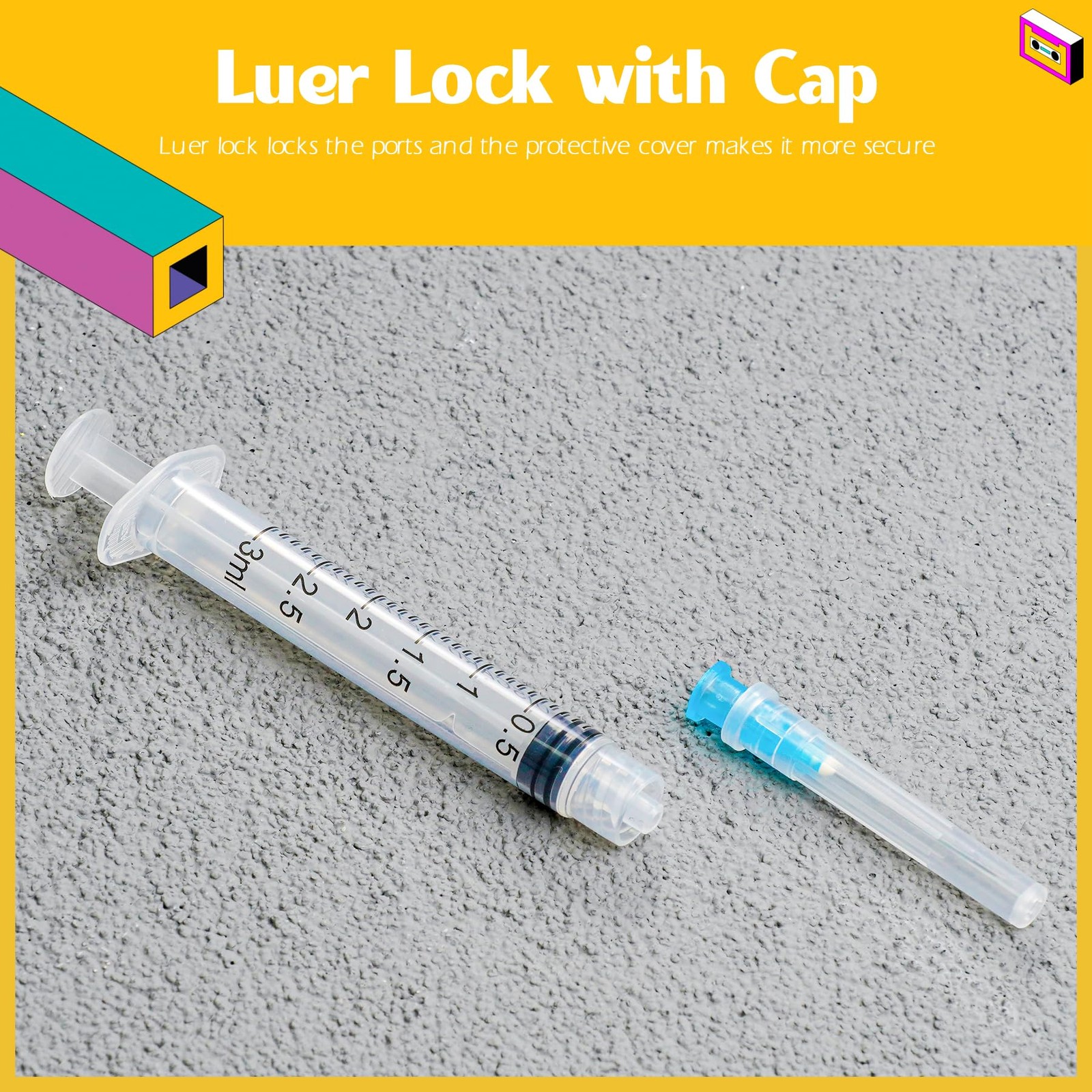 3ml Syringe with 23 Gauge 1 Inch Lab Disposable Luer Lock 3ML 23GA 1IN