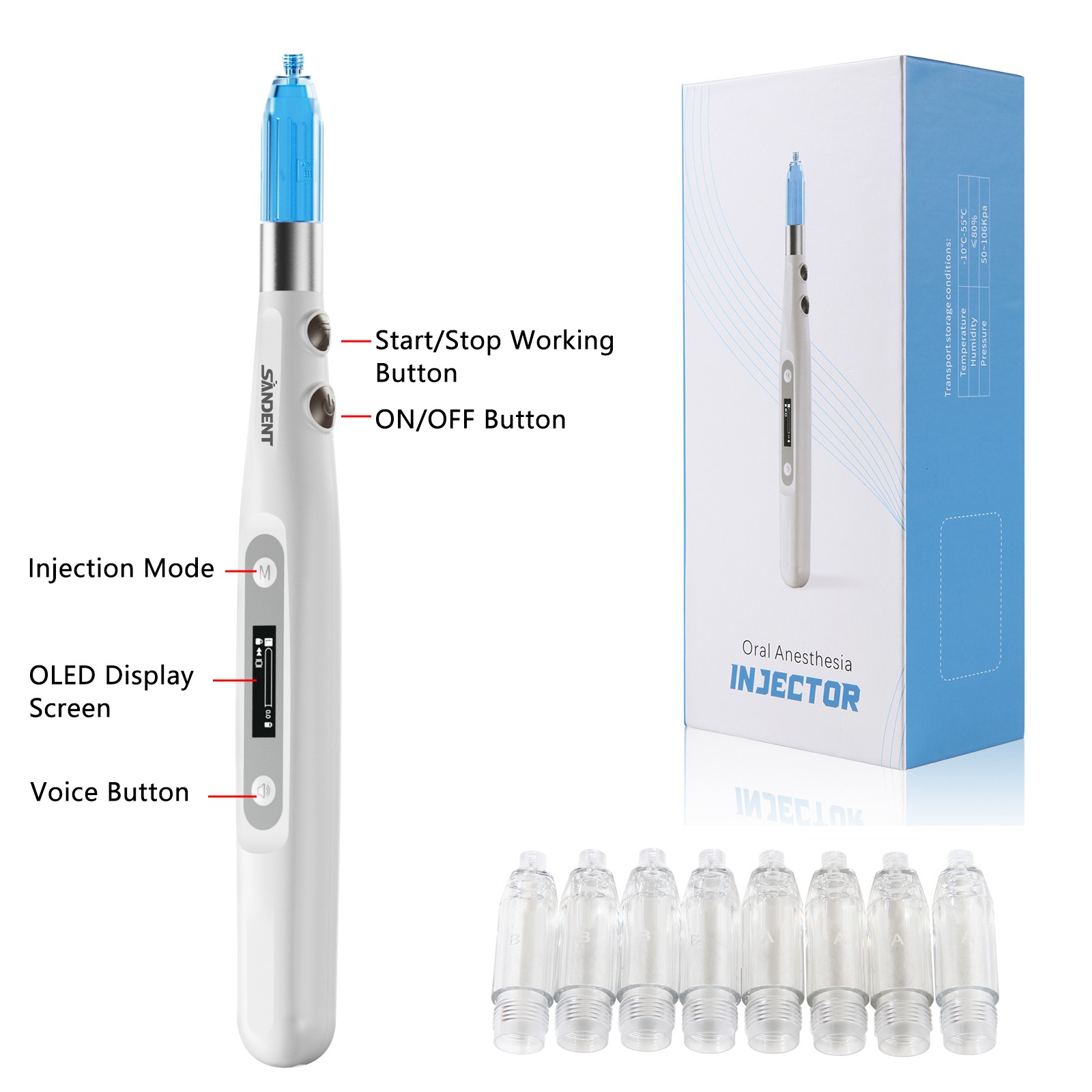 2X Dental High Speed Handpiece Standard Air Turbine 4Holes Quick Coupling AXM