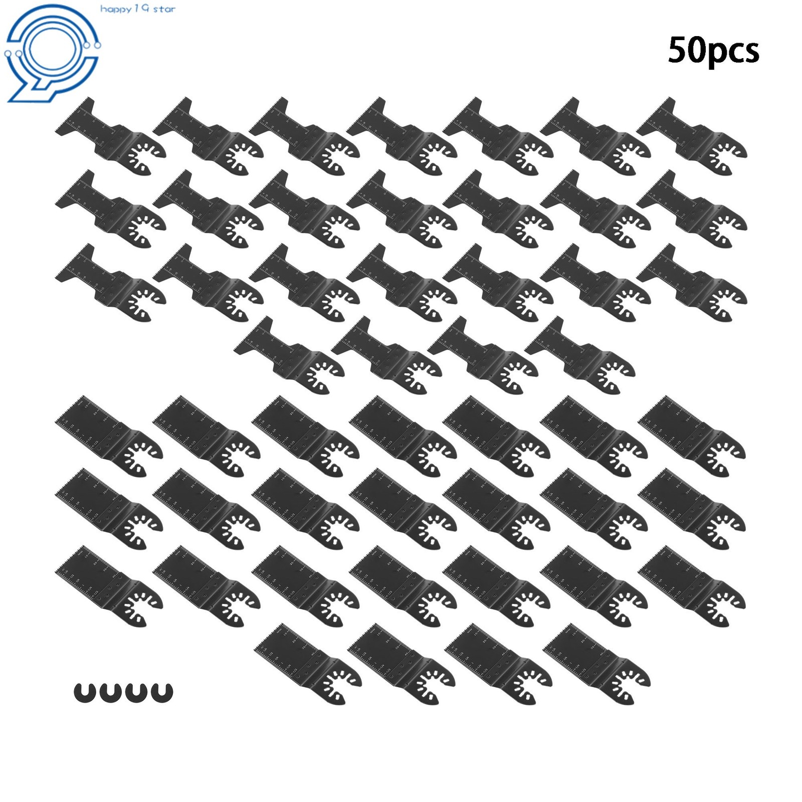 50-Piece Universal Oscillating Saw Blades 34mm & 44mm Multi Tool Blades Kit