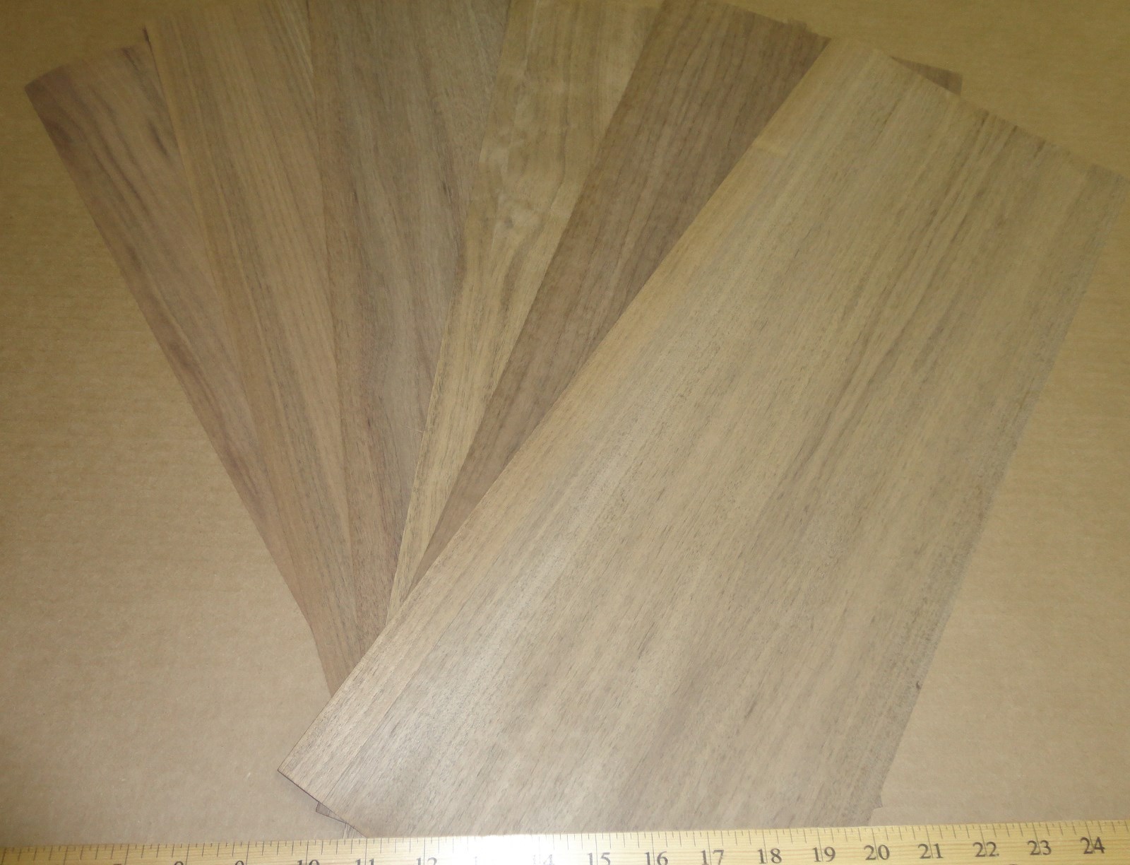 Walnut wood veneer 9″ x 25″ on paper backer «A» grade quality 1/40th» thickness