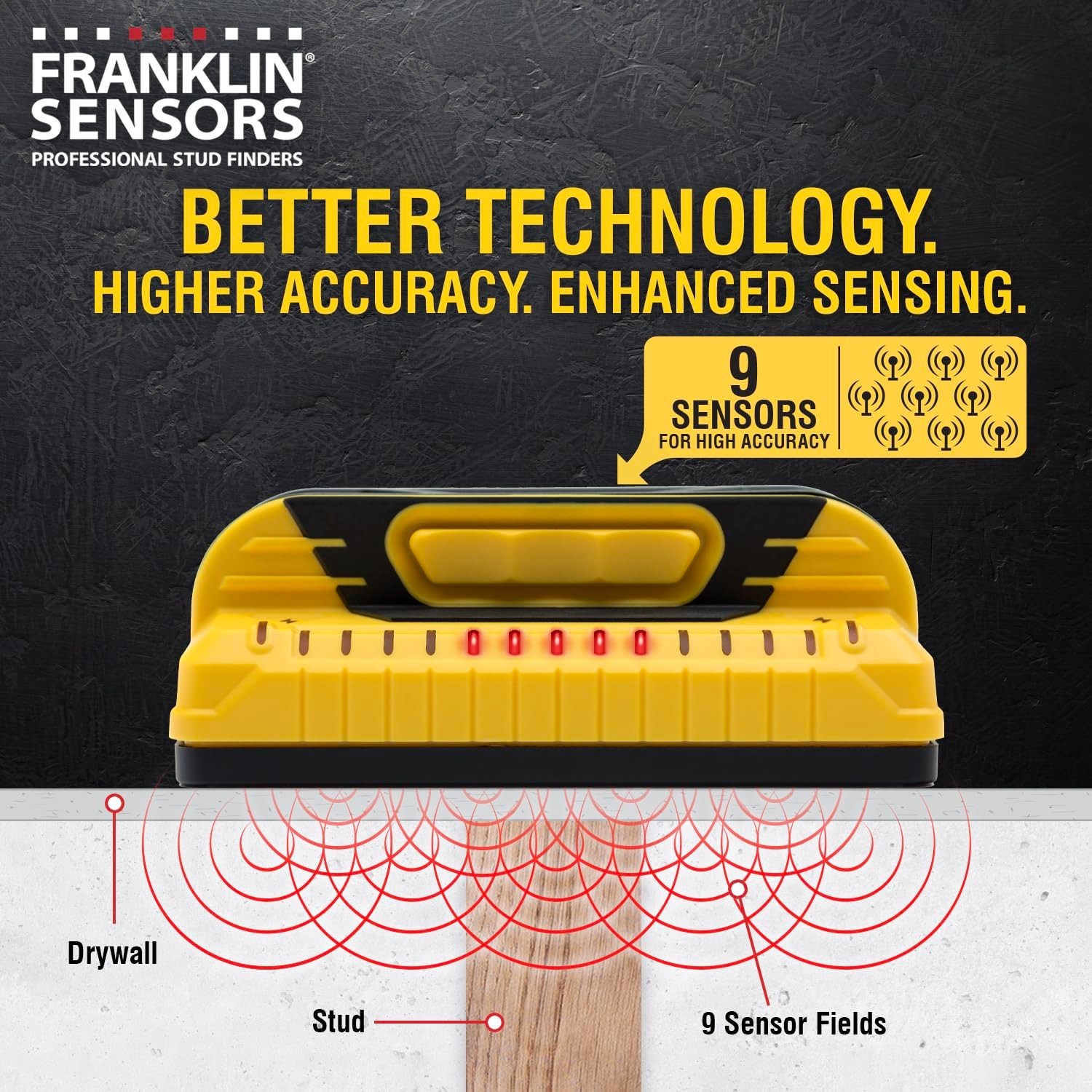Franklin Sensors ProSensor M150/X990 Stud Finder w/ Live Wire Detection 9-Sensor