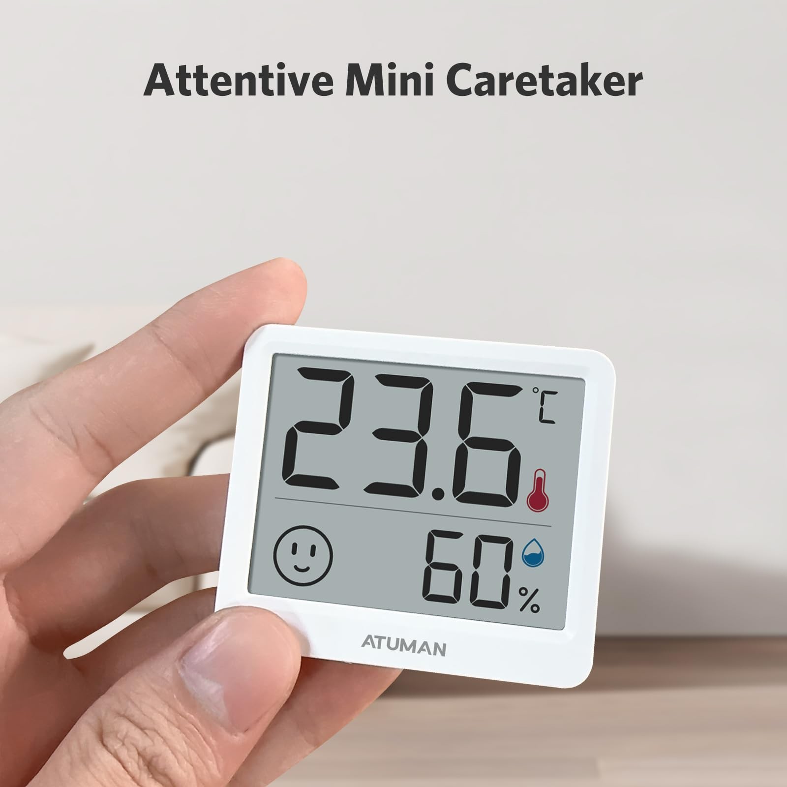 ATuMan Mini Digital Hygrometer Indoor Thermometer with Temperature and 2.5in