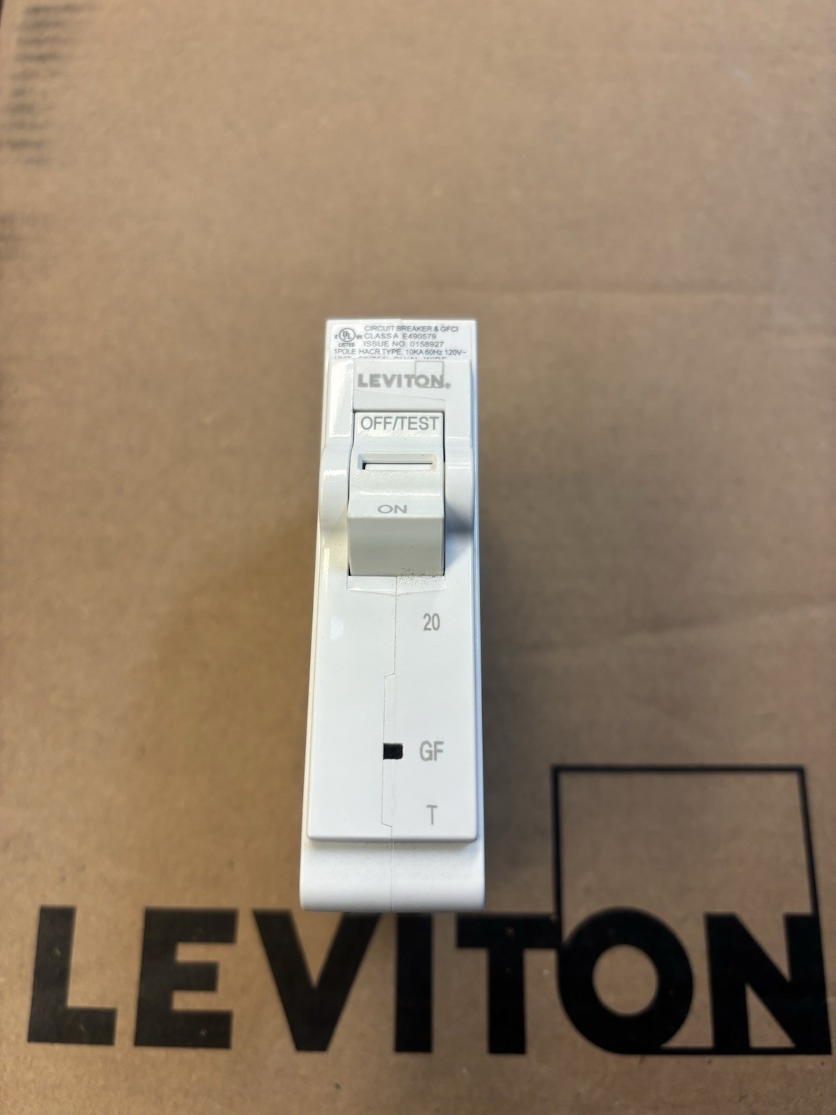 Leviton LB120-GFT 20A 1-Pole 120V AC Plug-In GFCI Circuit Breaker White