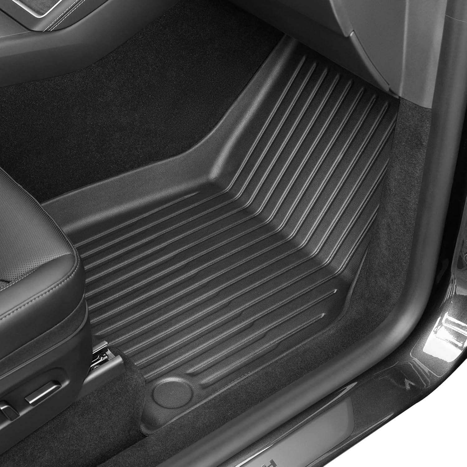 LOZUZ Tesla Model Y Floor Mats TPE Premium Car All Weather Floor Liners 6 pcs