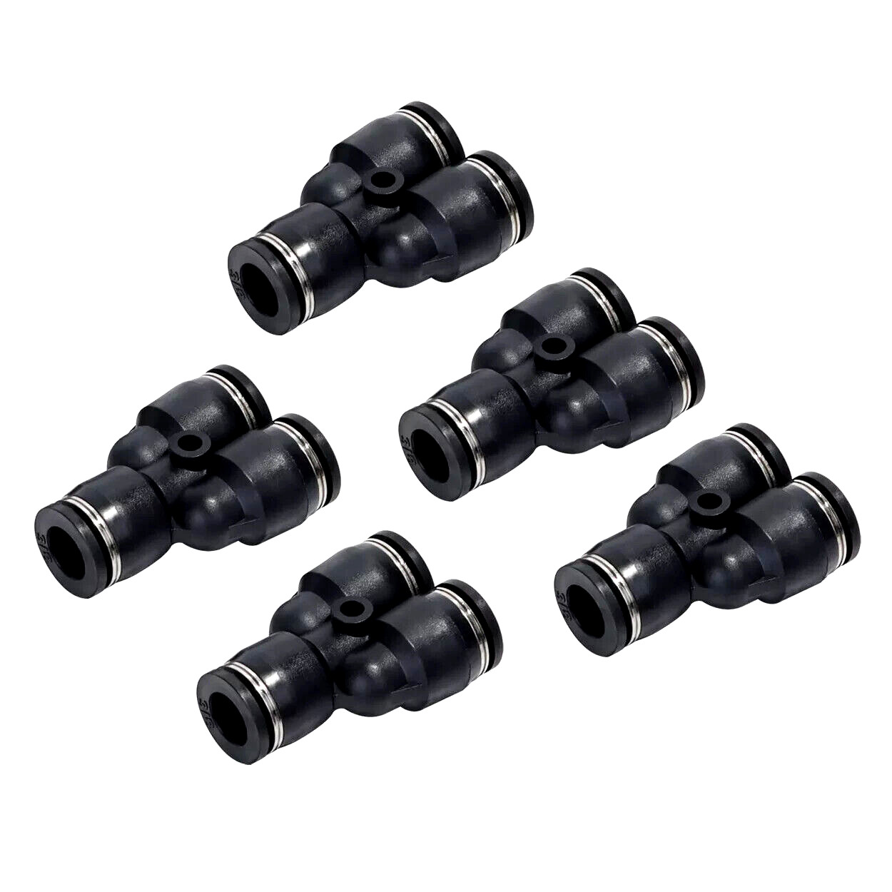 Air Line Union Push To Connect Air Fittings Y-Spliter For 3/8″ OD Pneumatic 5Pcs