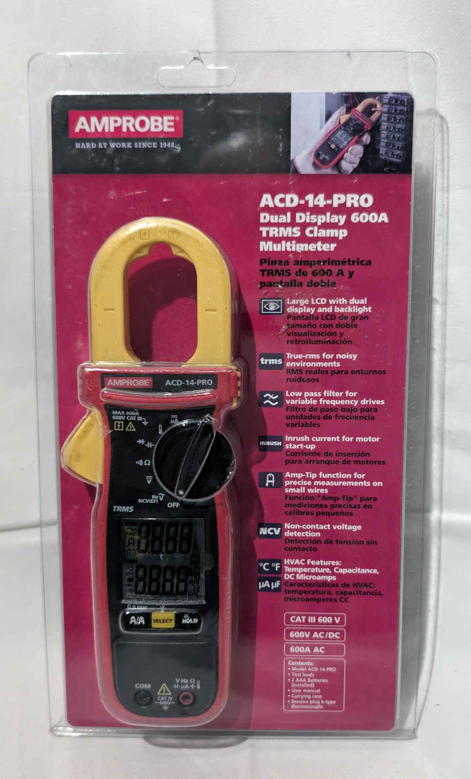 Amprobe Dual Display 600A TRMS Digital Clamp Multimeter ACD-14-PRO – NEW