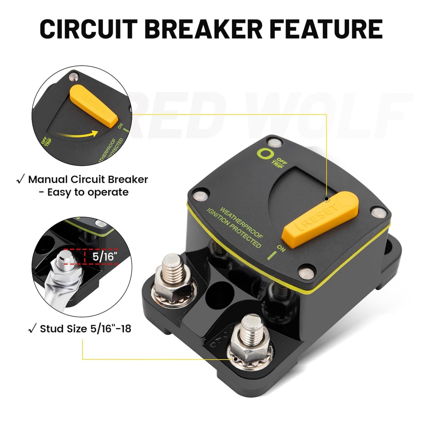 DC 12-48V 300 Amp Circuit Breaker For Overload And Short Circuit Protection