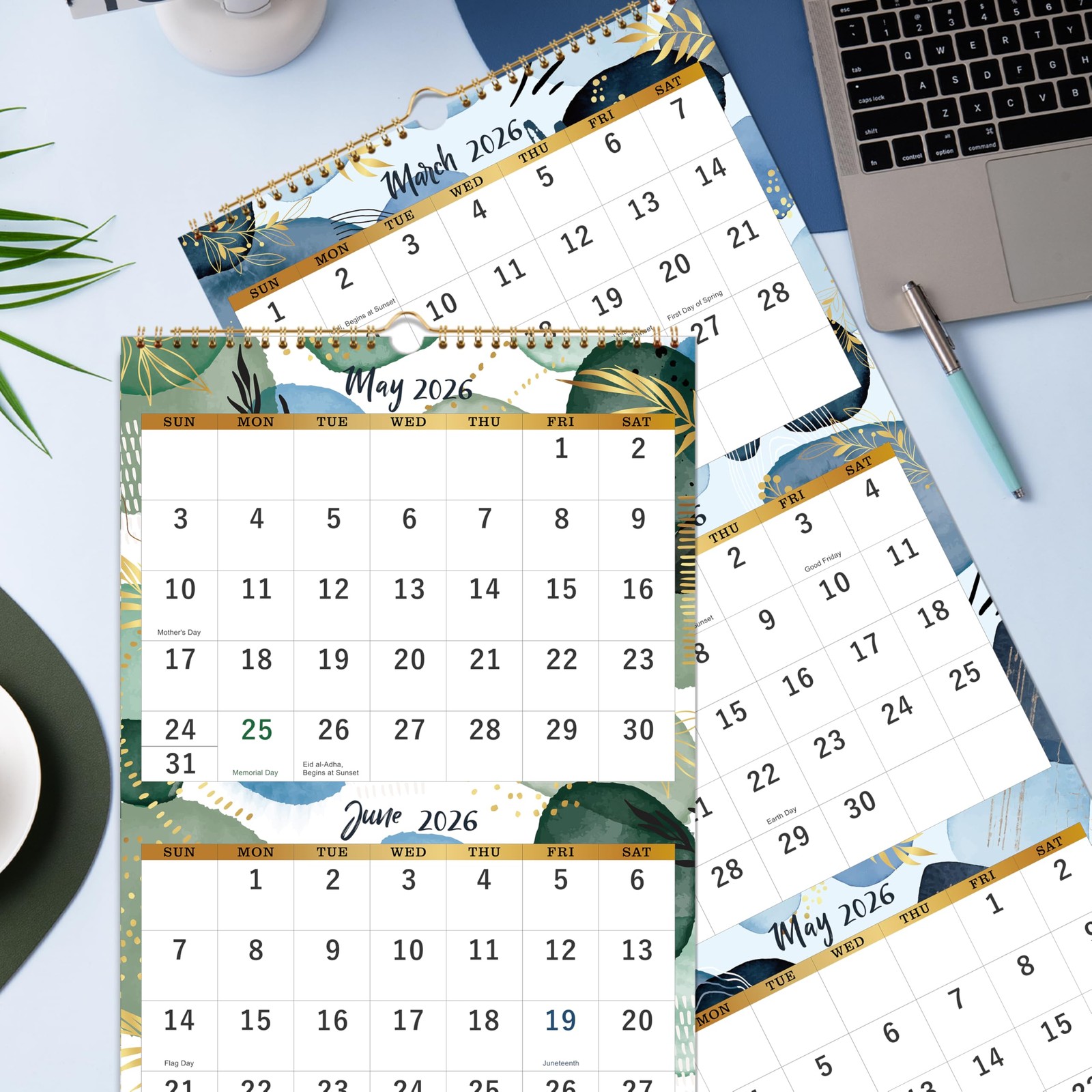 2026 Wall Calendar – 3 Month 2026, Jan.2026 – Dec.2026, 11″ 11″x26″