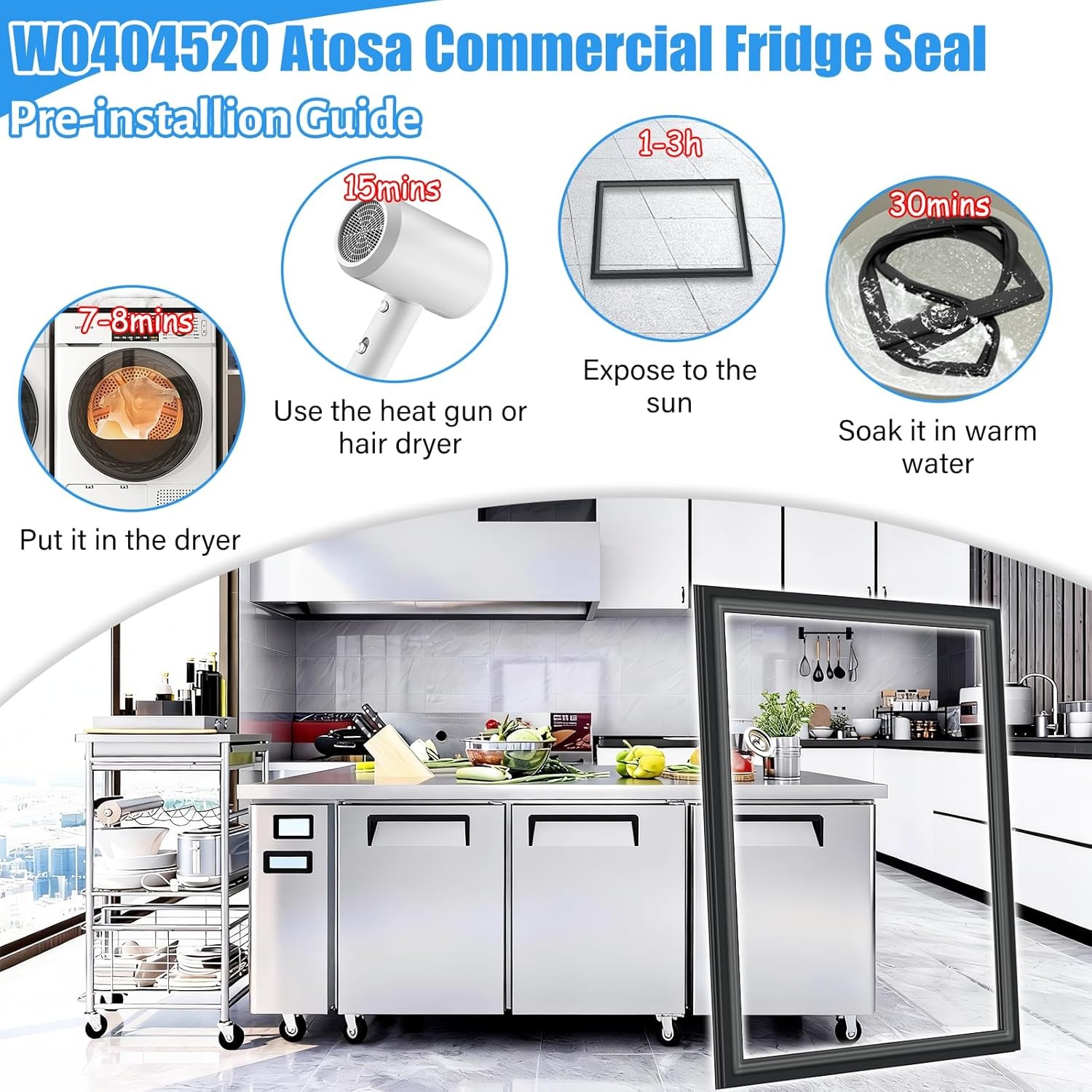 Door Gasket for Atosa Refrigerator (2-Door) MSF8302 MSF8302GR MSF8306 MSF8306GR