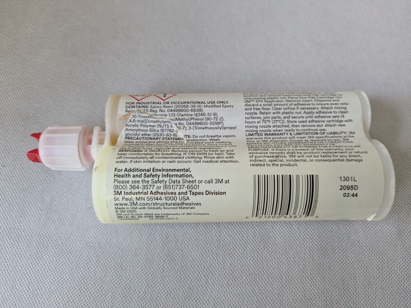 3M Scotch Weld DP 460 NS Off White Adhesive 200mL expired