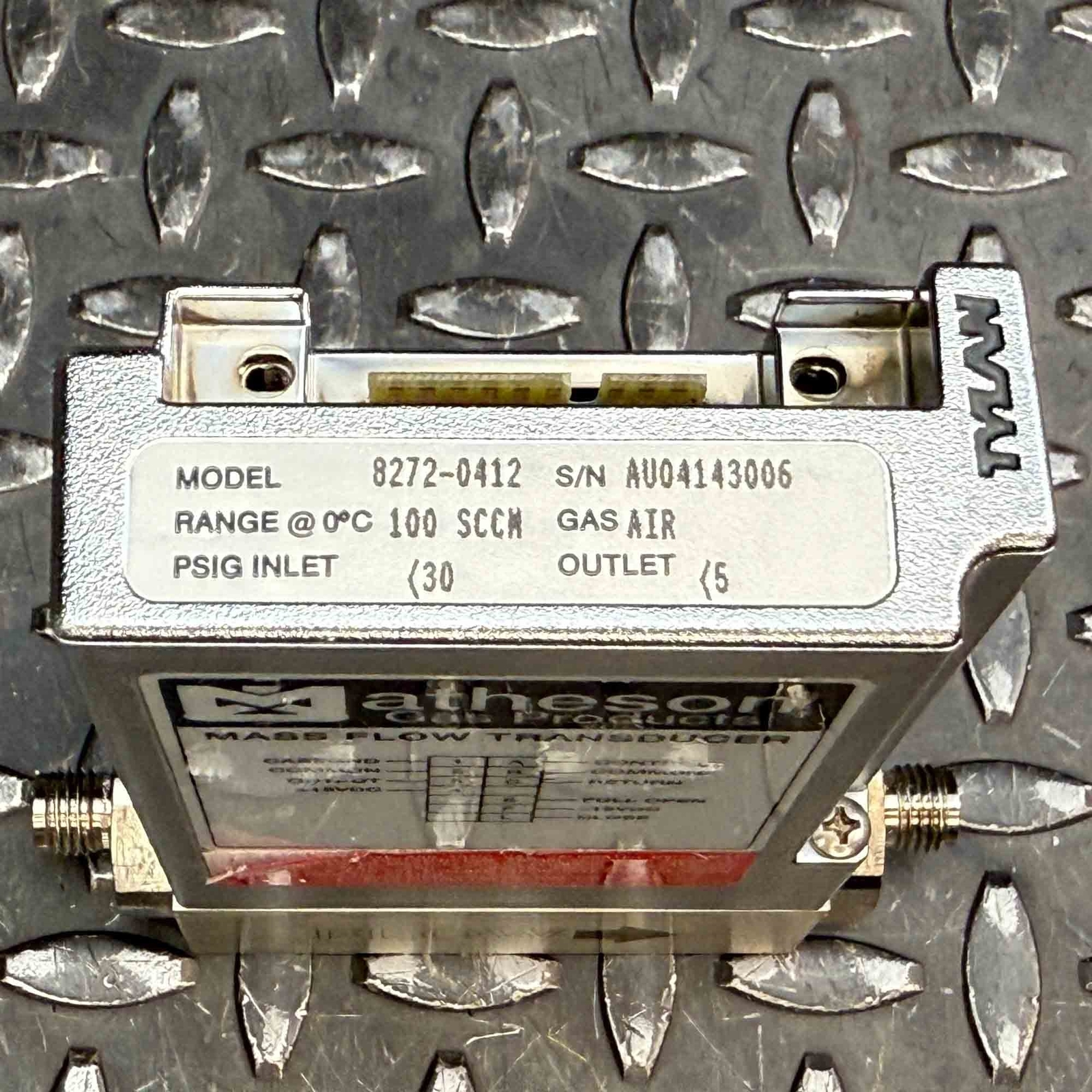 Matheson 8272-0412 Mass Flow Transducer, 100 SCCM, Air