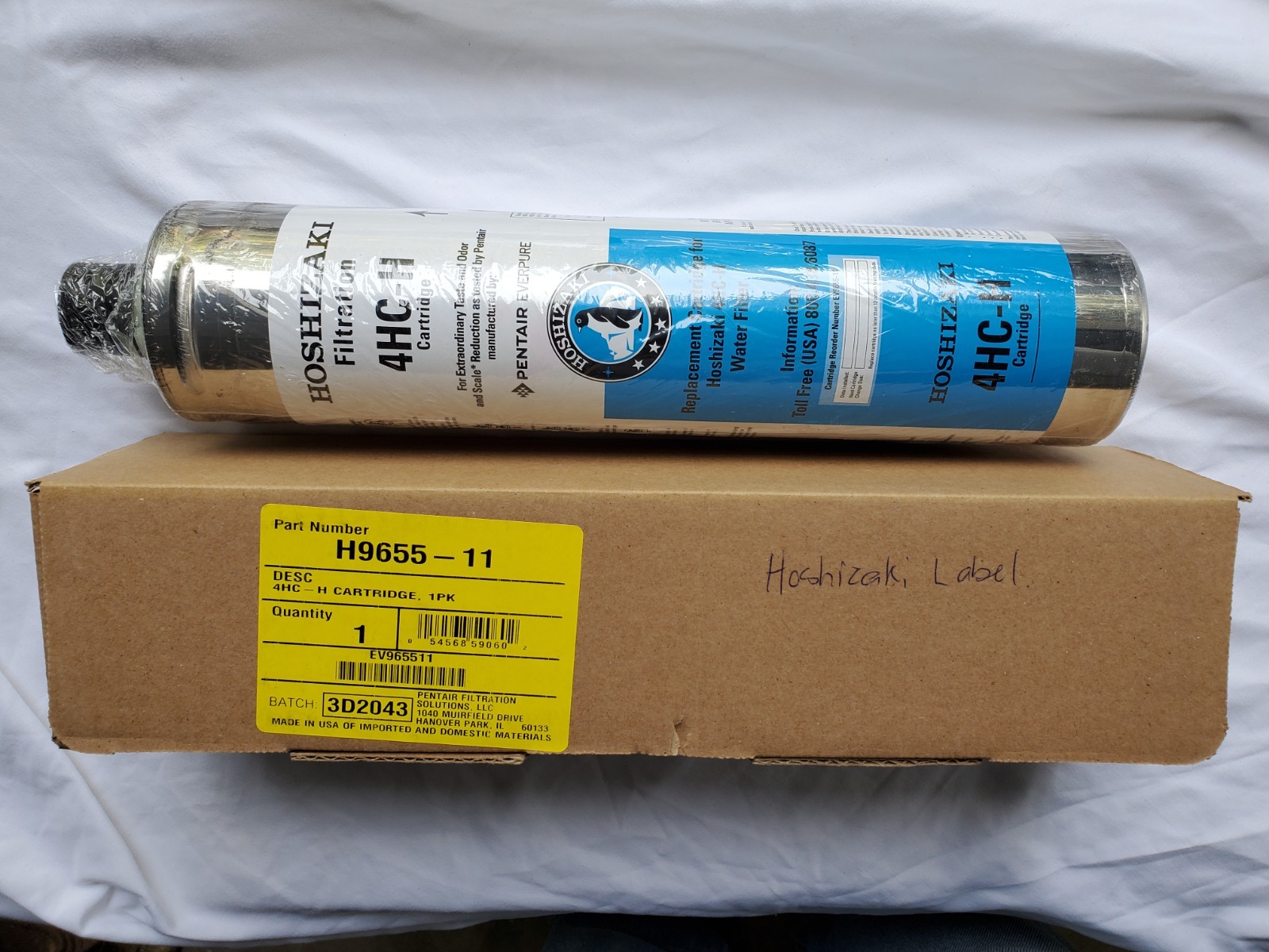 Pentair Quick Connect Water Filter 4HC-H, 0.5 Micron, for Hoshizaki H9655-11