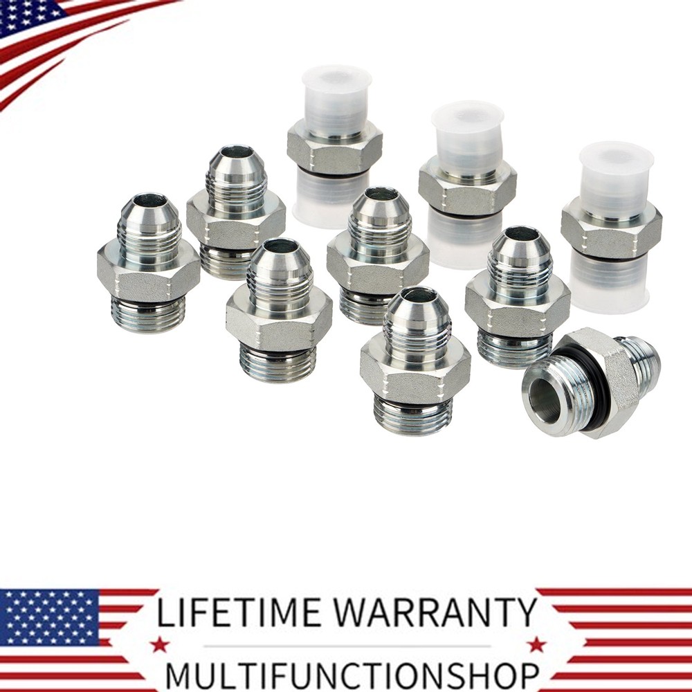10 x Upgrade 1/2″ JIC 37° Male x #10 SAE/ORB Male Hydraulic Hose Adapter Fitting