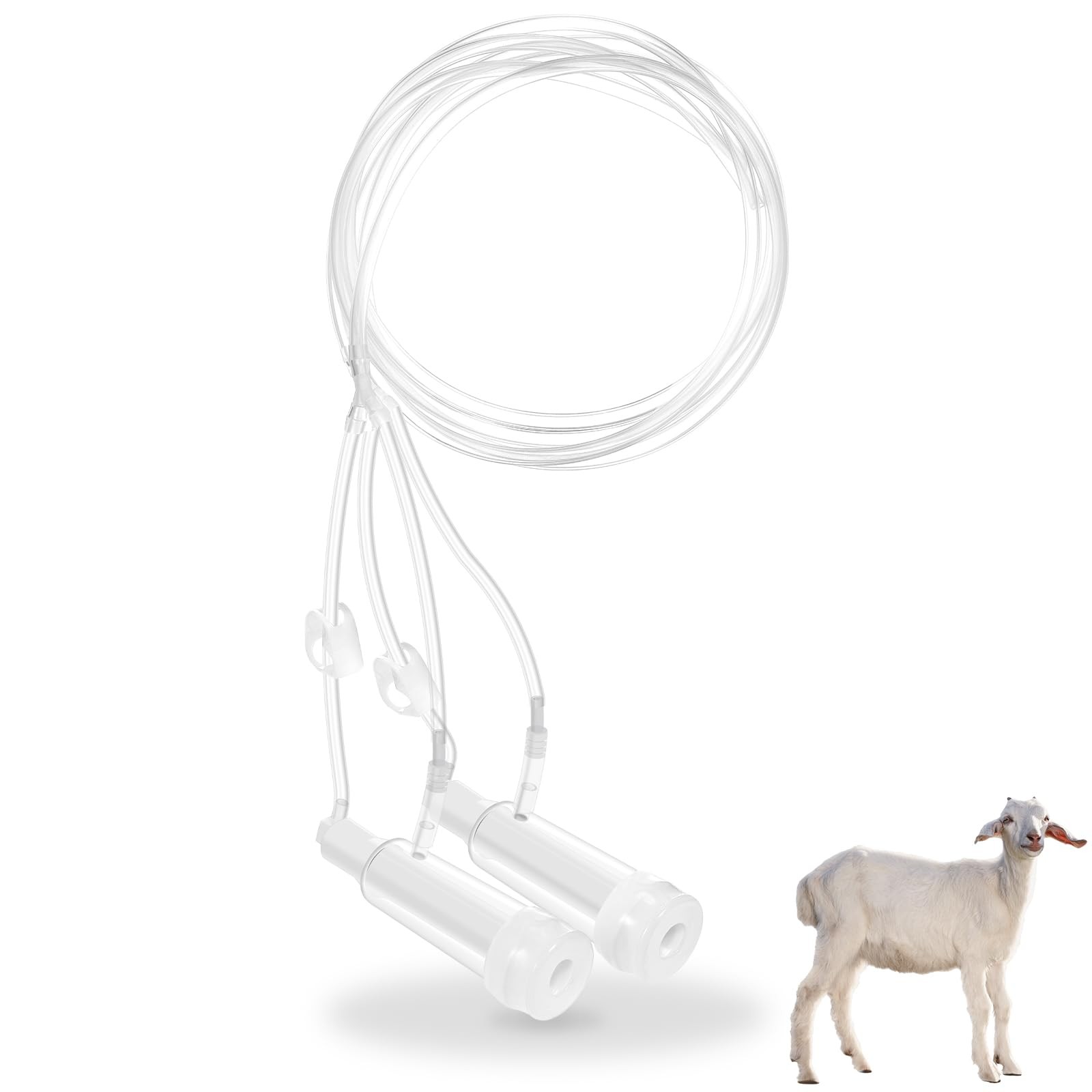 Milking Machine Accessory Goat Teat Cup, Double Cup with Tube for Goat, Sheep…