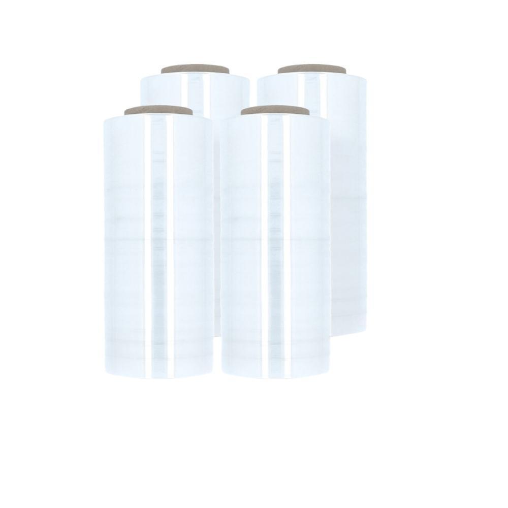 4 Rolls 12″x1500′ (47 Ga) Down Gauge Cast Stretch Film Hand Shrink Wrap – Clear