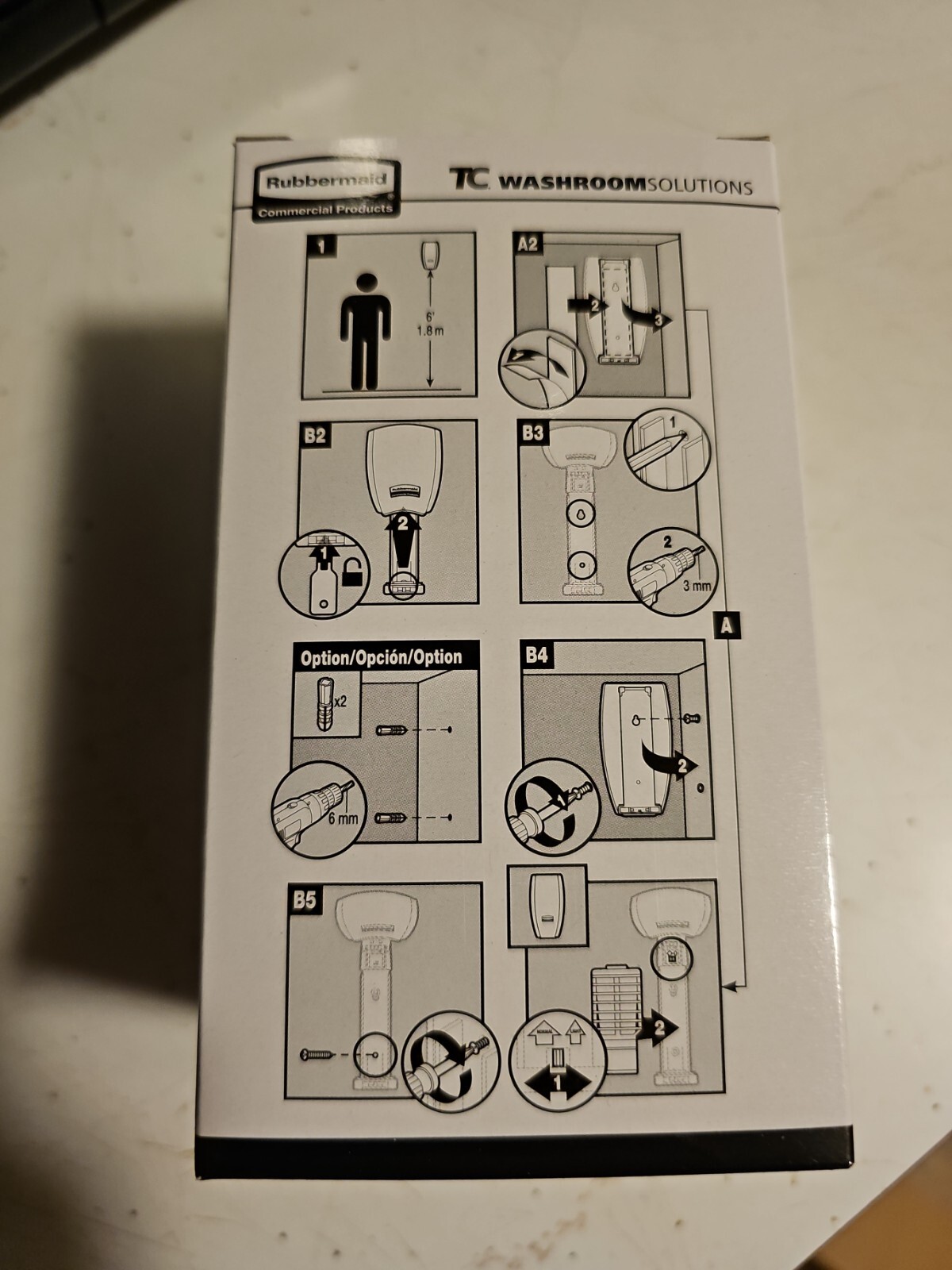 (4 PK) Rubbermaid 1799881, TCell Odor Control System White Dispenser, 1793547