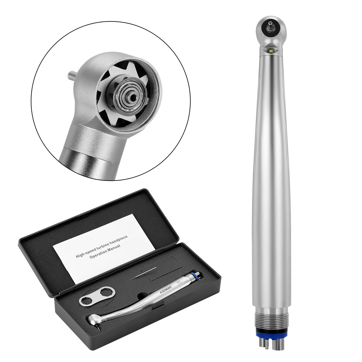 Dental E-generator LED High Speed Handpiece Air Turbine 4Holes 3 Water Spray