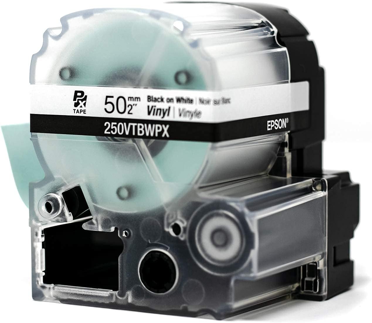 Epson LABELWORKS 250VTBWPX Black on White 2″ (50mm) Vinyl Label Tape **5-PACK**