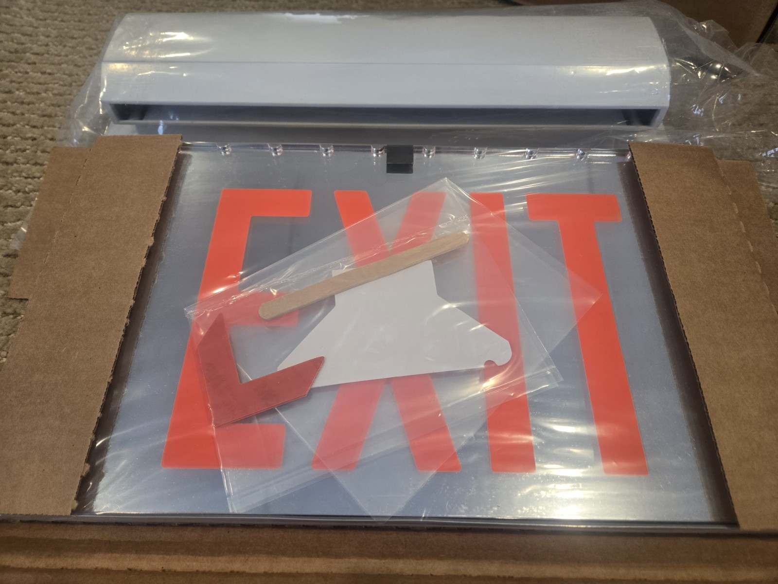 Lot: 2 Isolite AX1-WW Exit Signs – Red Letters/White Housing Wall Surface Mount