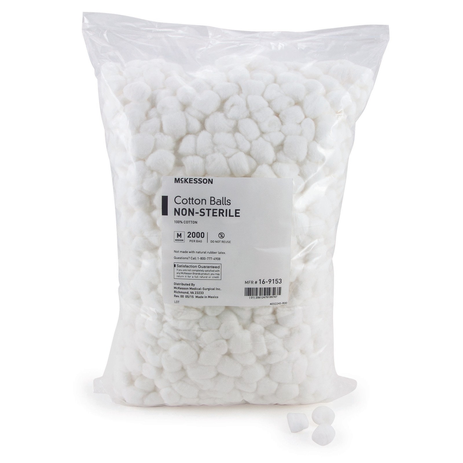 McKesson NonSterile Medium Cotton Balls 16-9153 2000 per Bag