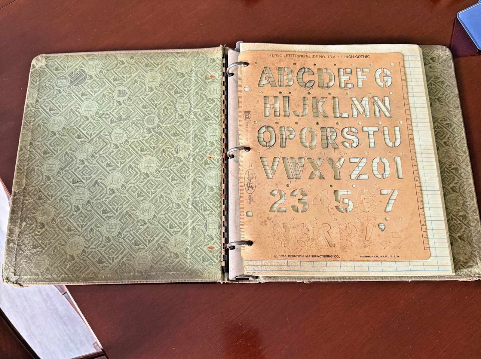 Boorum & Pease Vintage No. S2552ML Account Ledger 3 Ring Binder Stencil Office