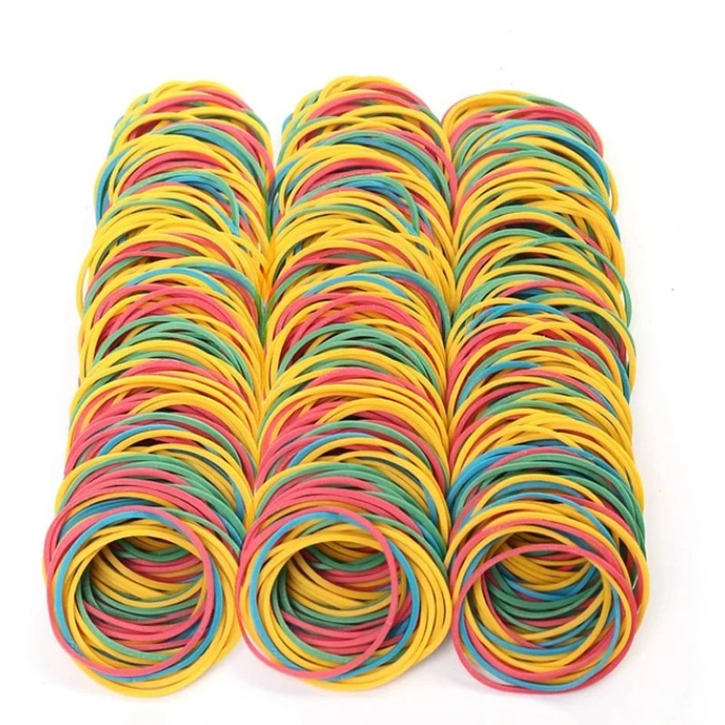 100Pcs Colorful Elastic Rubber Bands High Stretch School Office Home DIY