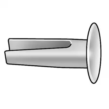 Split Rivet, Truss Head, 9/64 In Dia., 3/8 In L, Steel Body, 100 Pk, 6Lb77