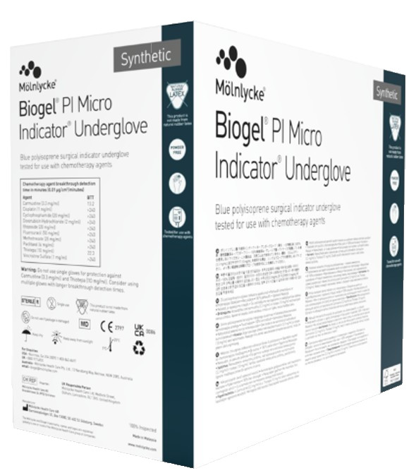 Molnlycke 48960 Biogel PI Micro Indicator Underglove Gloves 50 Count Size 6