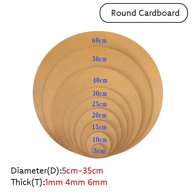 Cardboard Discs Plate Round Sheet 5cm 10cm 15cm 20cm 25cm 30cm 35cm
