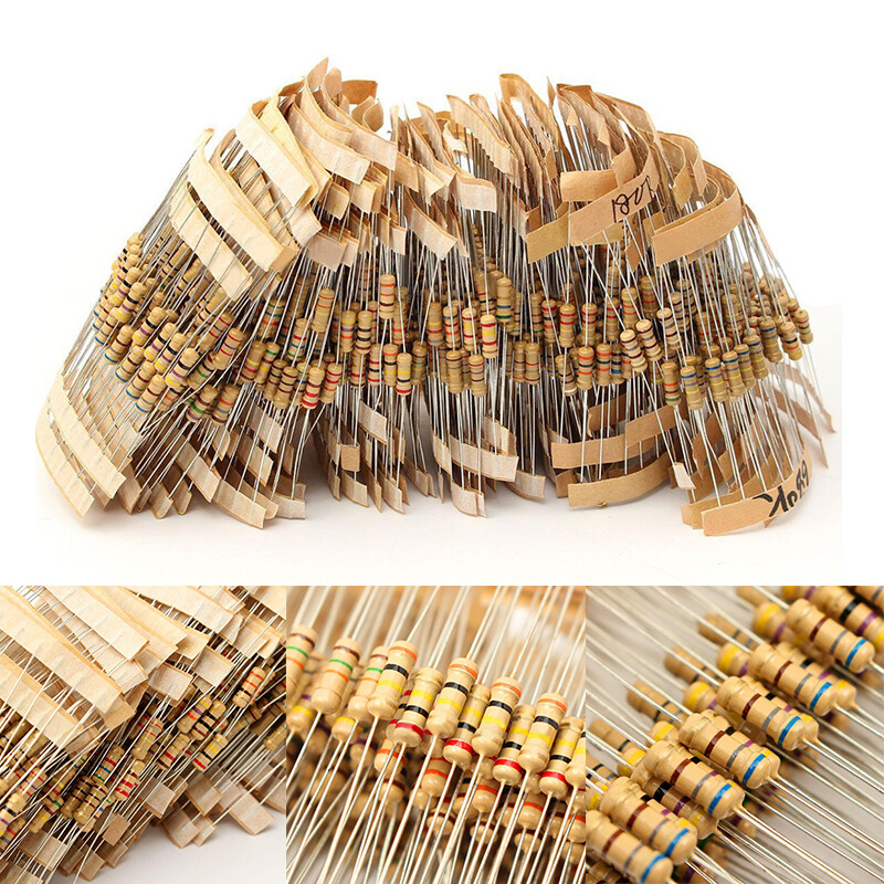 1000Pcs 1/2W 100 Values 1Ω – 10MΩ Assorted Carbon Film Resistors Assortment Kit