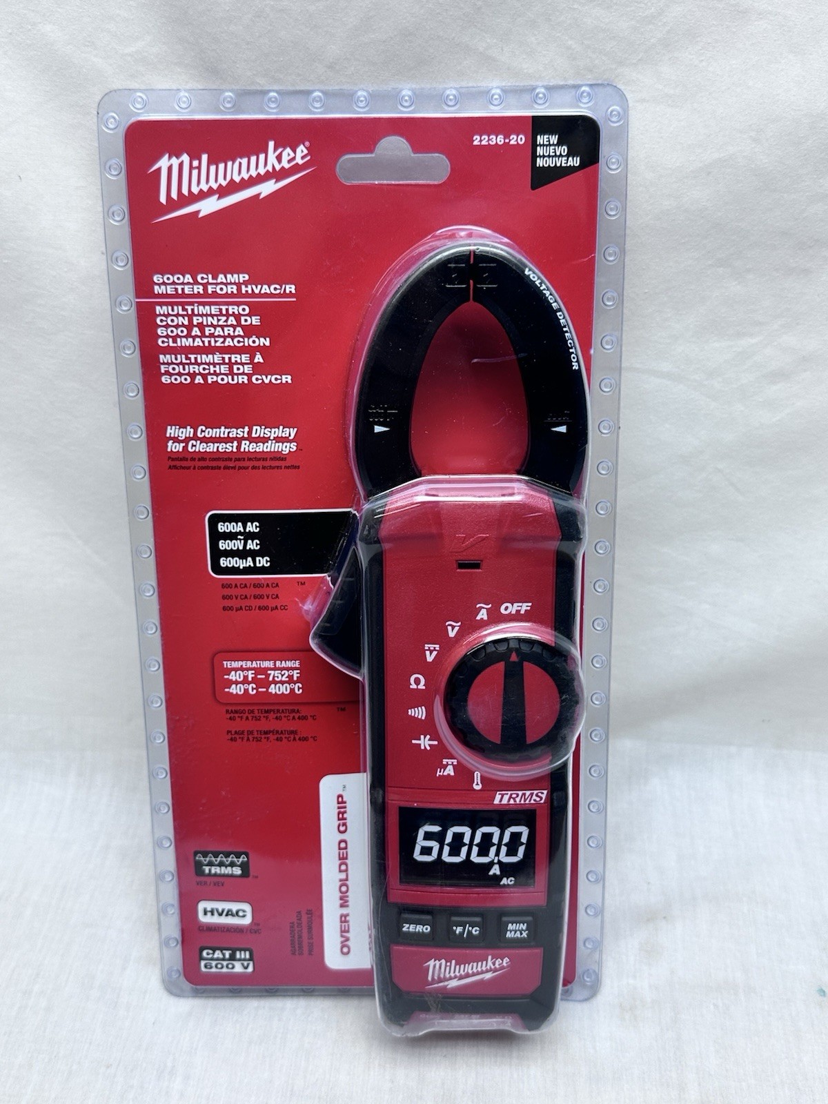 Milwaukee 2236-20 Clamp Meter for HVAC/R – Red