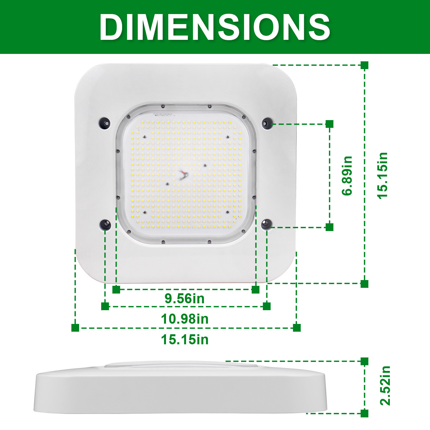 150W LED Canopy Light Parking Lot Gas Station Lamp IP65 21000LM Lights 5700k