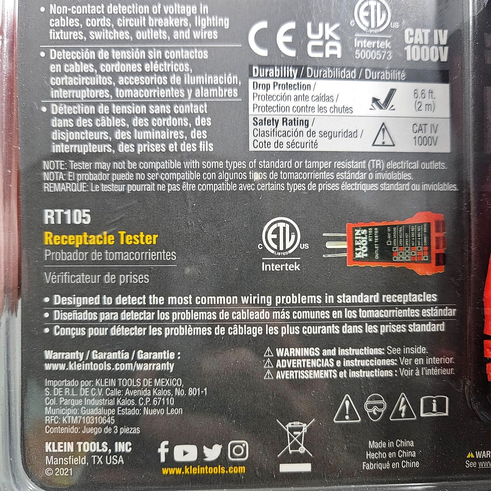 Klein Tools 69149P Electrical Test Kit MM300 NCVT-1P RT105 CAT III 600V New