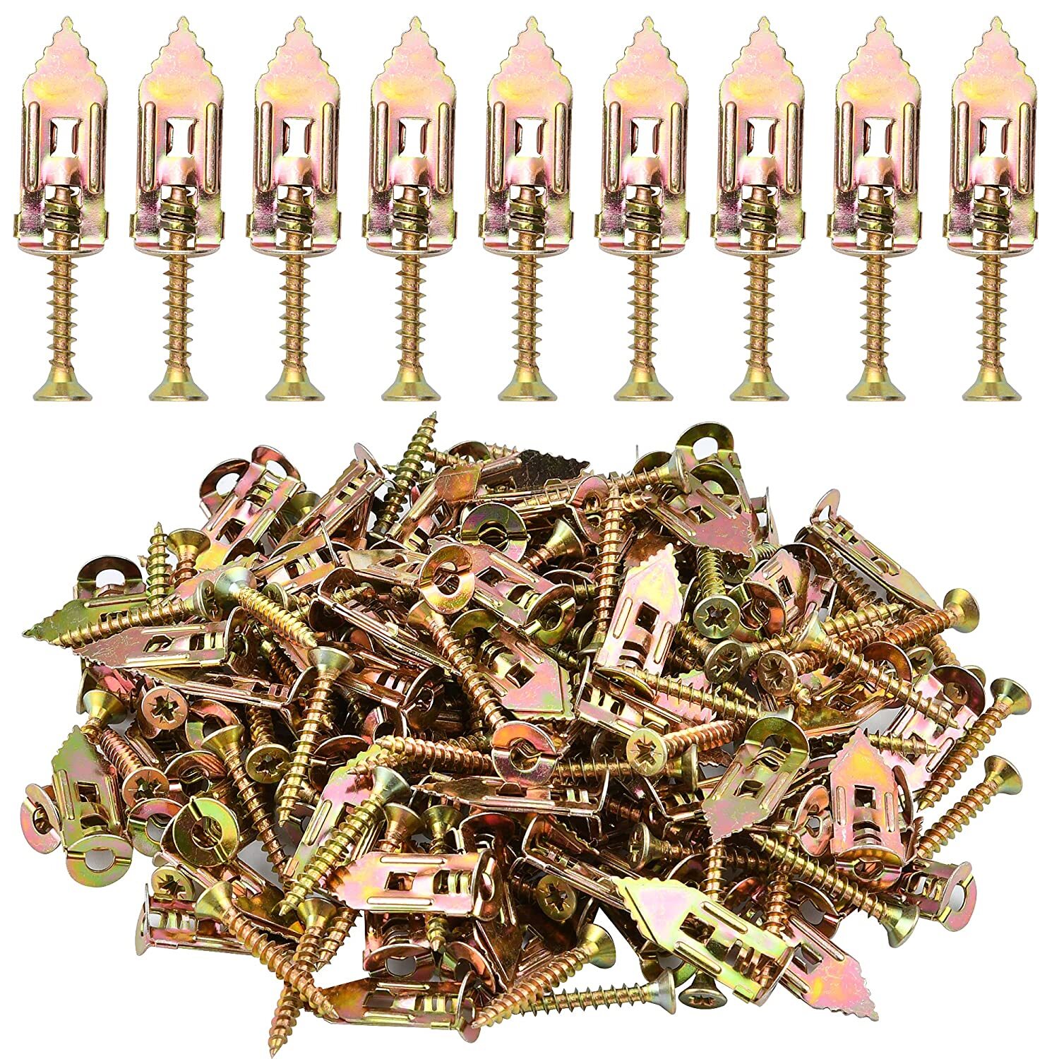 50x Drywall Self Drilling Anchors Screws Wall Anchor Expansion Hooks Heavy Duty
